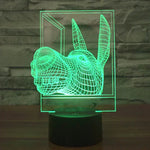 Lampe de bureau créative en forme d'âne, lumière de nuit, à effets visuels 3D, 7 couleurs