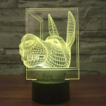 Lampe de bureau créative en forme d'âne, lumière de nuit, à effets visuels 3D, 7 couleurs