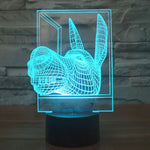 Lampe de bureau créative en forme d'âne, lumière de nuit, à effets visuels 3D, 7 couleurs