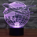 Lampe de chevet créative en 3D avec 7 couleurs changeantes, lampe de bureau, veilleuse, style "Fly out of Asia"