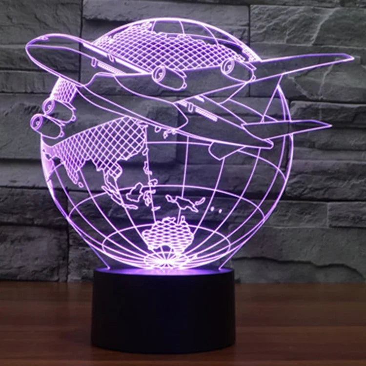 Lampe de chevet créative en 3D avec 7 couleurs changeantes, lampe de bureau, veilleuse, style "Fly out of Asia"