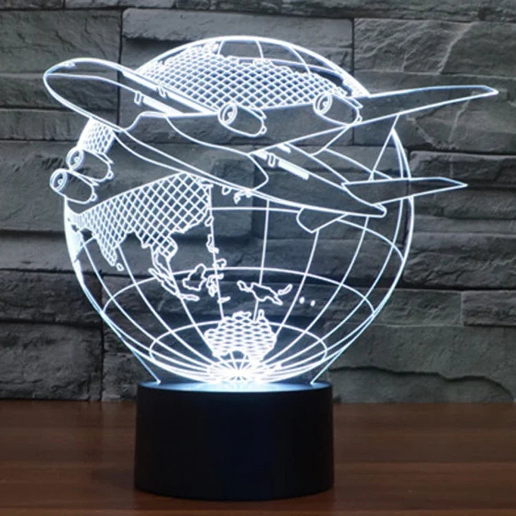 Lampe de chevet créative en 3D avec 7 couleurs changeantes, lampe de bureau, veilleuse, style "Fly out of Asia"