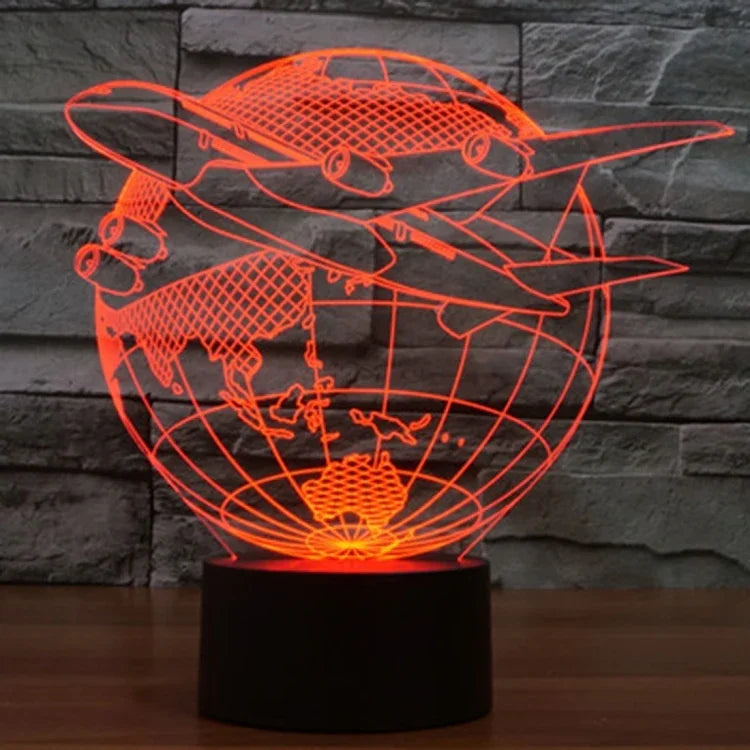 Lampe de chevet créative en 3D avec 7 couleurs changeantes, lampe de bureau, veilleuse, style "Fly out of Asia"