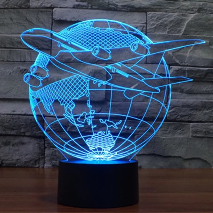 Lampe de chevet créative en 3D avec 7 couleurs changeantes, lampe de bureau, veilleuse, style "Fly out of Asia"
