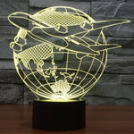 Lampe de chevet créative en 3D avec 7 couleurs changeantes, lampe de bureau, veilleuse, style "Fly out of Asia"