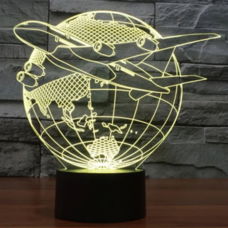 Lampe de chevet créative en 3D avec 7 couleurs changeantes, lampe de bureau, veilleuse, style "Fly out of Asia"