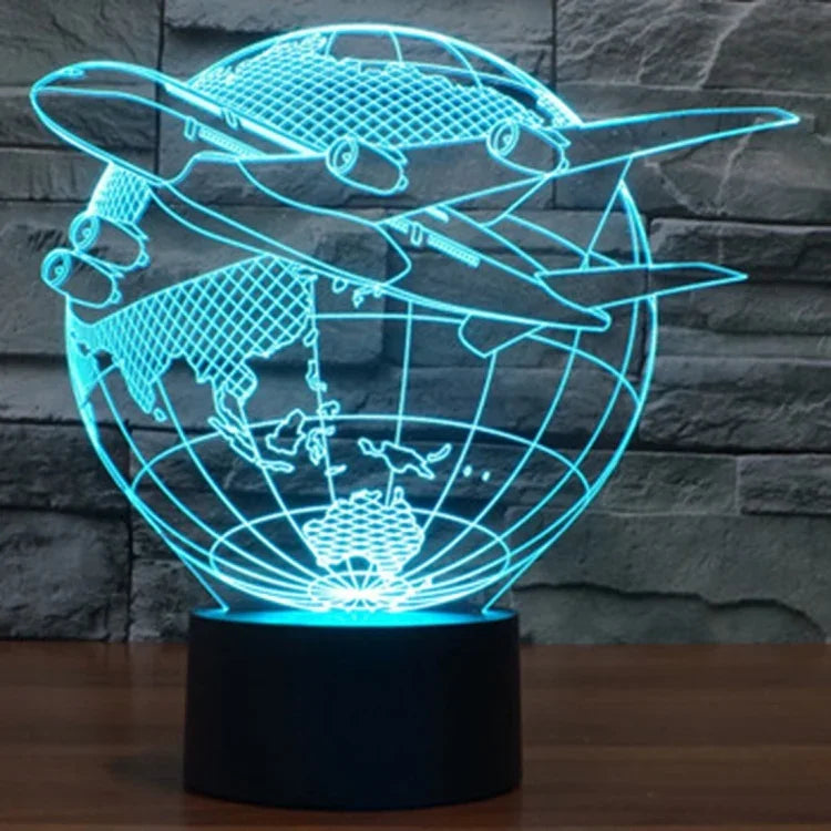Lampe de chevet créative en 3D avec 7 couleurs changeantes, lampe de bureau, veilleuse, style "Fly out of Asia"