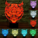 Veilleuse de bureau créative en forme de léopard avec décoloration en 7 couleurs, lampe stéréo visuelle