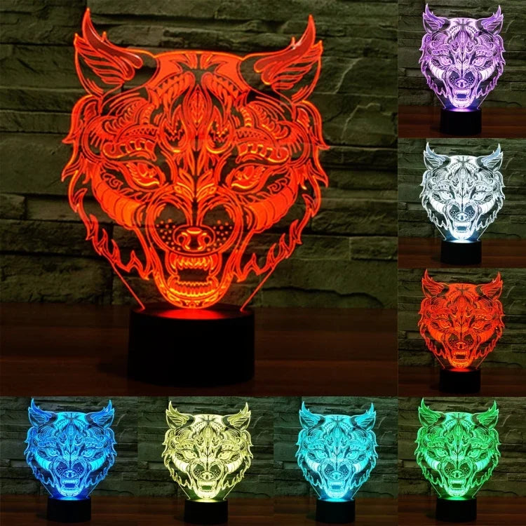 Veilleuse de bureau créative en forme de léopard avec décoloration en 7 couleurs, lampe stéréo visuelle