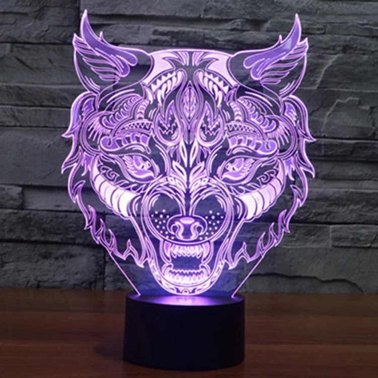 Veilleuse de bureau créative en forme de léopard avec décoloration en 7 couleurs, lampe stéréo visuelle