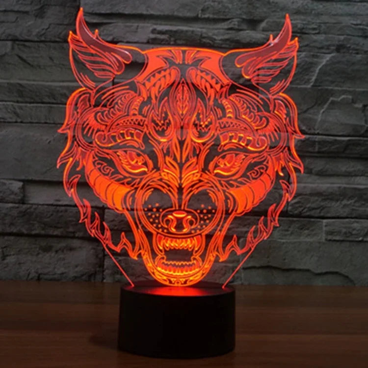 Veilleuse de bureau créative en forme de léopard avec décoloration en 7 couleurs, lampe stéréo visuelle