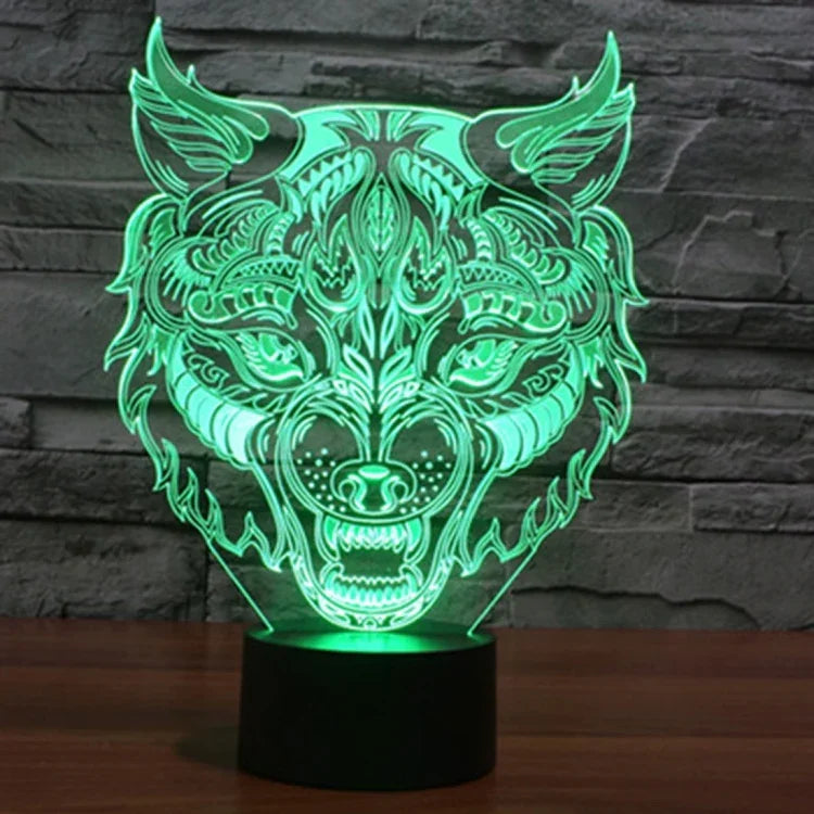 Veilleuse de bureau créative en forme de léopard avec décoloration en 7 couleurs, lampe stéréo visuelle