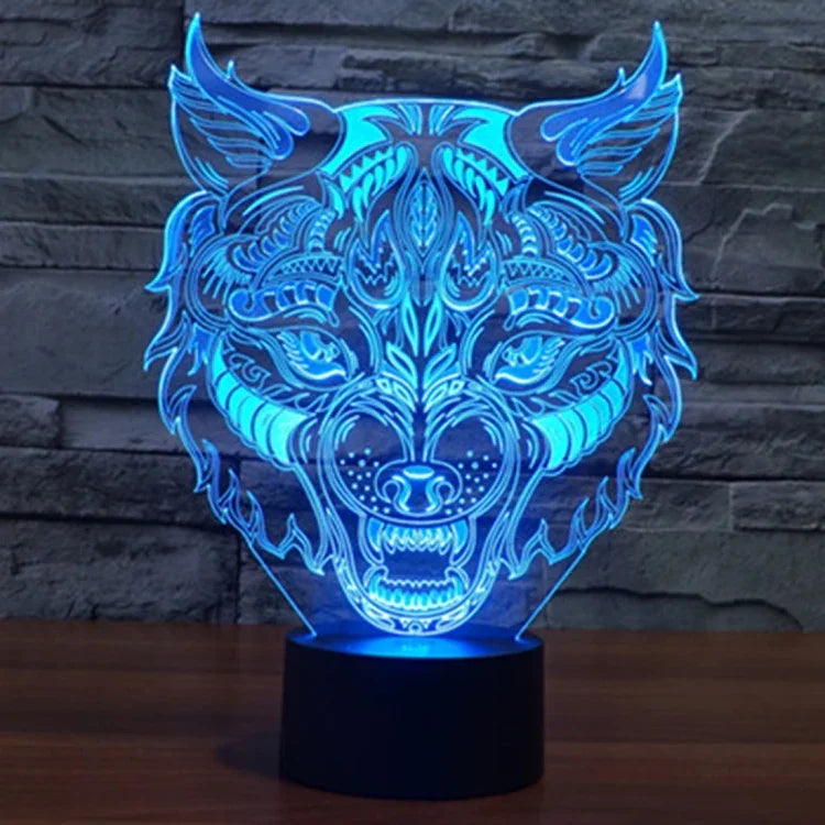 Veilleuse de bureau créative en forme de léopard avec décoloration en 7 couleurs, lampe stéréo visuelle