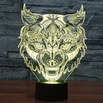 Veilleuse de bureau créative en forme de léopard avec décoloration en 7 couleurs, lampe stéréo visuelle