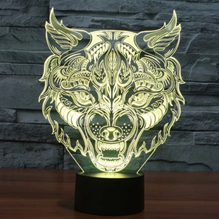Veilleuse de bureau créative en forme de léopard avec décoloration en 7 couleurs, lampe stéréo visuelle