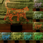 Lampe de Bureau et Veilleuse Stéréo Visuelle Créative 7 Couleurs, Forme Chat qui Marche