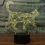 Lampe de Bureau et Veilleuse Stéréo Visuelle Créative 7 Couleurs, Forme Chat qui Marche