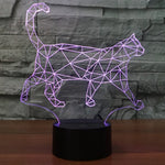 Lampe de Bureau et Veilleuse Stéréo Visuelle Créative 7 Couleurs, Forme Chat qui Marche