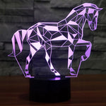 Lampe de bureau créative en 3D à couleurs changeantes, veilleuse, en forme de cheval