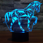 Lampe de bureau créative en 3D à couleurs changeantes, veilleuse, en forme de cheval