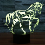 Lampe de bureau créative en 3D à couleurs changeantes, veilleuse, en forme de cheval