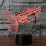 Lampe de bureau/veilleuse stéréo visuelle créative à 7 couleurs, forme trompette
