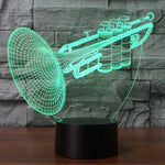 Lampe de bureau/veilleuse stéréo visuelle créative à 7 couleurs, forme trompette