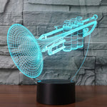 Lampe de bureau/veilleuse stéréo visuelle créative à 7 couleurs, forme trompette
