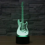 Veilleuse de bureau créative en forme de guitare électrique, lampe stéréo visuelle 7 couleurs à décoloration
