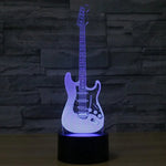 Veilleuse de bureau créative en forme de guitare électrique, lampe stéréo visuelle 7 couleurs à décoloration