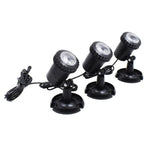 Projecteur solaire 3-en-1 RVB pour pelouse et piscine, lumière rouge verte bleue