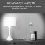 Prise WiFi ronde 10A 2,4 GHz mini avec contrôle à distance via application, minuterie, lumière respirante colorée, compatible Alexa & Google Home, AC 100-240V, prise US