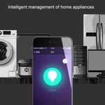 Prise WiFi ronde 10A 2,4 GHz mini avec contrôle à distance via application, minuterie, lumière respirante colorée, compatible Alexa & Google Home, AC 100-240V, prise US