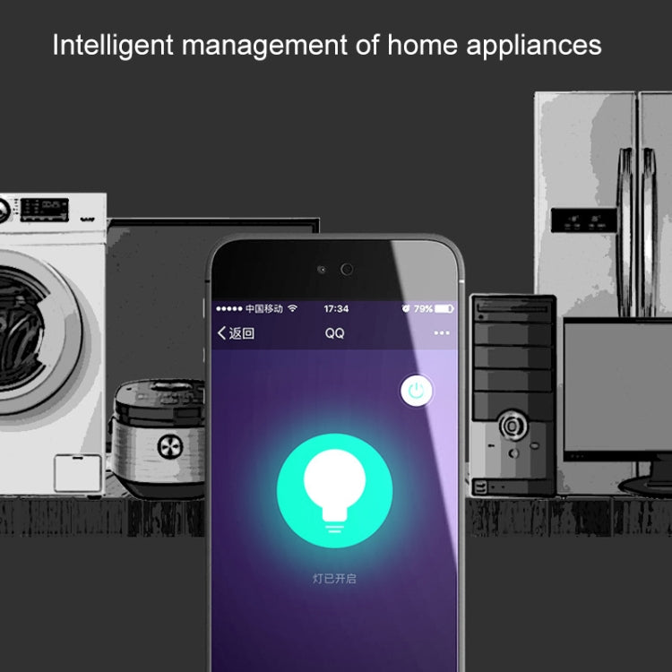 Prise WiFi ronde 10A 2,4 GHz mini avec contrôle à distance via application, minuterie, lumière respirante colorée, compatible Alexa & Google Home, AC 100-240V, prise US