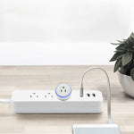 Prise WiFi ronde 10A 2,4 GHz mini avec contrôle à distance via application, minuterie, lumière respirante colorée, compatible Alexa & Google Home, AC 100-240V, prise US