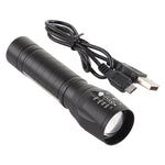 Lampe de poche étanche à zoom USB A2 XPE + COB avec 3 modes & boîte de rangement, A2