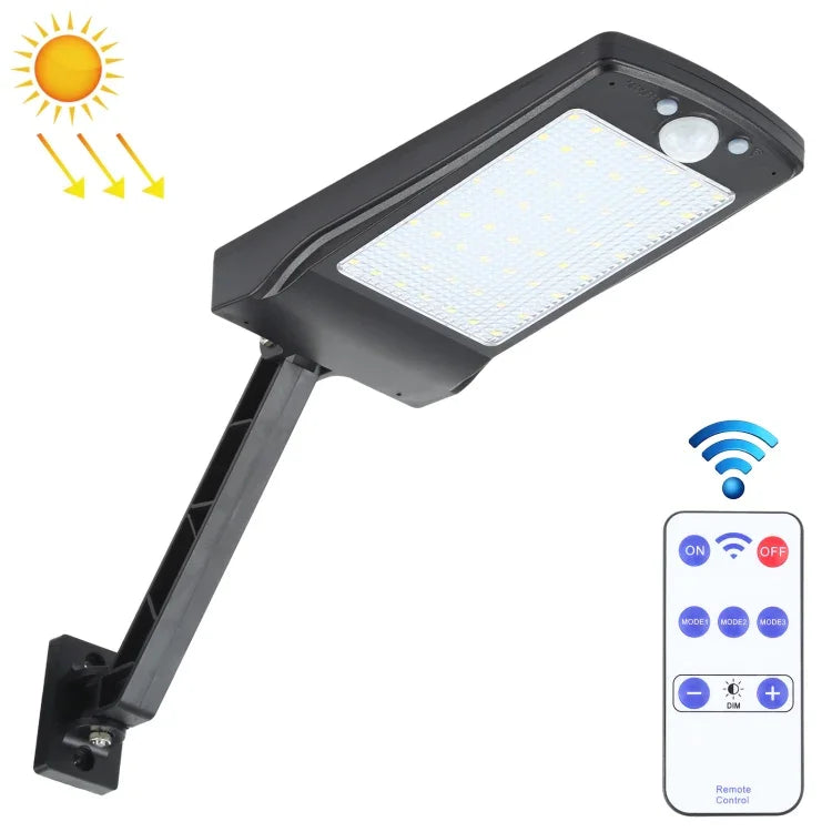 12W 56 LED SMD 2835 Projecteur Solaire Mural Extérieur Étanche IP65 avec Télécommande Détecteur de Mouvement