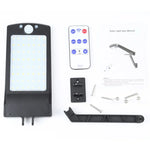 12W 56 LED SMD 2835 Projecteur Solaire Mural Extérieur Étanche IP65 avec Télécommande Détecteur de Mouvement