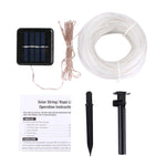 Panneau solaire résistant à l'eau 50 LED, 5m 50 LED Lumière bleue, 5m 50 LED Lumière blanche, 5m 50 LED Blanc chaud