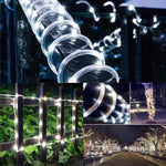 Panneau solaire résistant à l'eau 50 LED, 5m 50 LED Lumière bleue, 5m 50 LED Lumière blanche, 5m 50 LED Blanc chaud