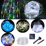 Panneau solaire résistant à l'eau 50 LED, 5m 50 LED Lumière bleue, 5m 50 LED Lumière blanche, 5m 50 LED Blanc chaud