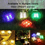 Lampe LED extérieure à encastrer carrée en verre trempé, à énergie solaire, pour décoration de jardin, étanche IP55, taille : 7 x 7 x 5 cm