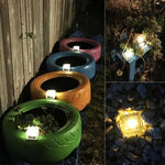 Lampe LED extérieure à encastrer carrée en verre trempé, à énergie solaire, pour décoration de jardin, étanche IP55, taille : 7 x 7 x 5 cm