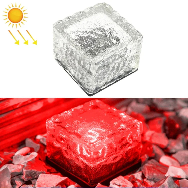 Lampe LED extérieure à encastrer carrée en verre trempé, à énergie solaire, pour décoration de jardin, étanche IP55, taille : 7 x 7 x 5 cm