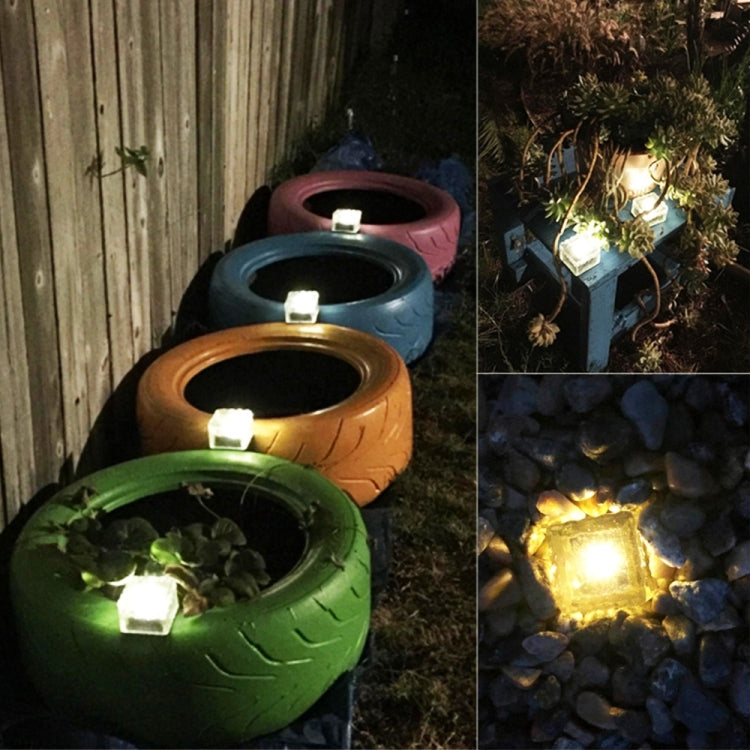 Lampe Solaire LED Extérieure Encastrée, Verre Trempé Carré, pour Décoration de Jardin, Étanchéité IP55, Dimensions : 10 x 10 x 5,2 cm, 10 x 10 x 5,2 cm