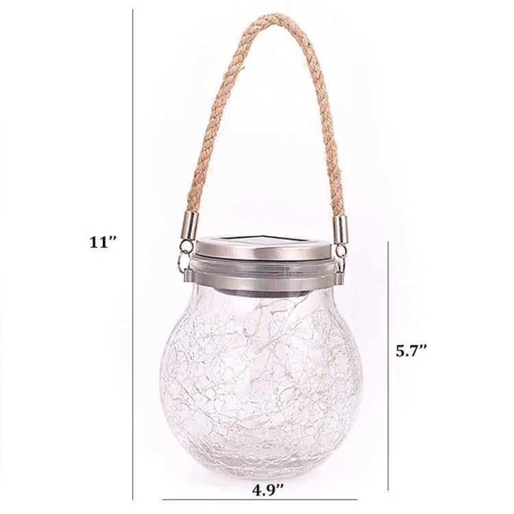 Lampe suspendue solaire en forme de bouteille en verre, étanche IP55, lumière de décoration de jardin extérieur, lumière blanc chaud