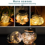 Lampe suspendue solaire en forme de bouteille en verre, étanche IP55, lumière de décoration de jardin extérieur, lumière blanc chaud