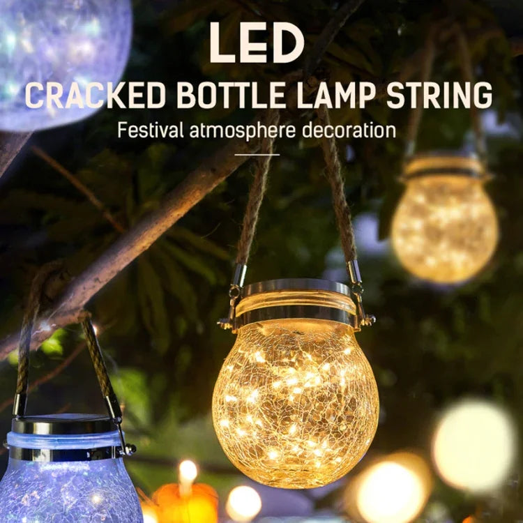 Lampe suspendue solaire en forme de bouteille en verre, étanche IP55, lumière de décoration de jardin extérieur, lumière blanc chaud