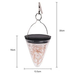 Lampe suspendue conique solaire Starlight IP55 étanche pour décoration de jardin extérieur