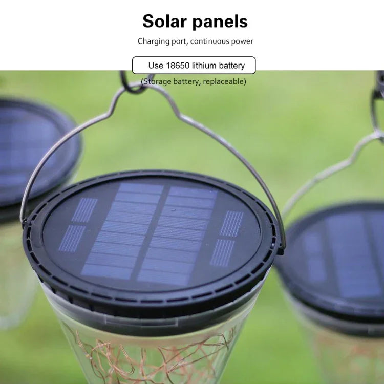 Lampe suspendue conique solaire Starlight IP55 étanche pour décoration de jardin extérieur